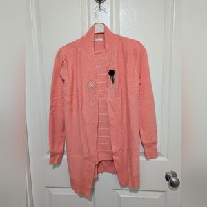Valerie Stevens Coral Cardigan with Embellishments